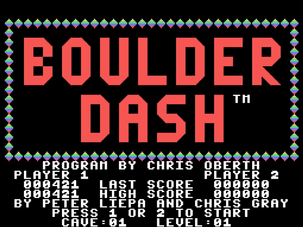 Title Screen of Boulder Dash for Colecovision